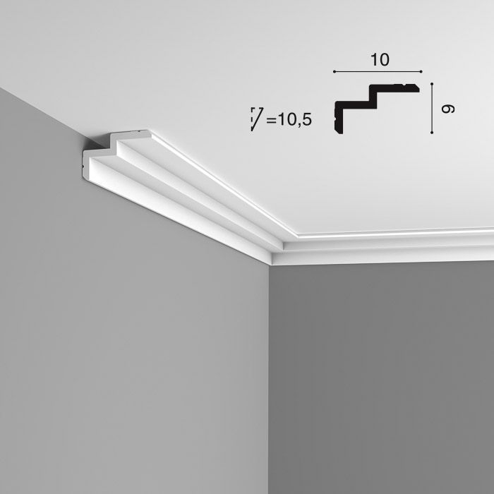 Карниз потолочный из полиуретана Orac Décor C390 для скрытого освещения - 2000*60*100 мм