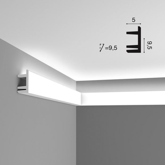 Карниз потолочный из полиуретана Orac Décor C381 для скрытого освещения - 2000*95*50 мм