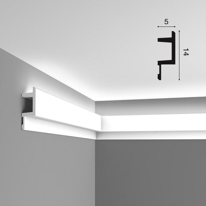 Карниз потолочный из полиуретана Orac Décor C383 для скрытого освещения - 2000*140*50 мм