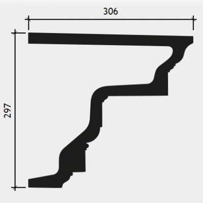 Торцевой элемент для фасада Европласт полиуретан 4.01.332 - 297*306*306 мм