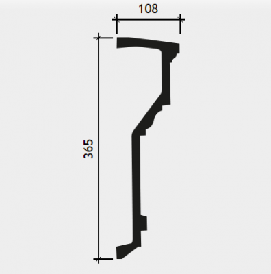 Торцевой элемент для фасада Европласт полиуретан 4.81.032 - 365*108*108 мм
