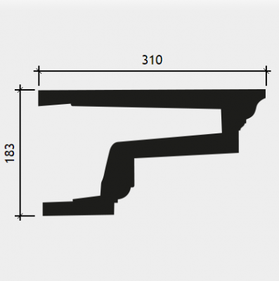Торцевой элемент для фасада Европласт полиуретан 4.31.131 - 183*310*310 мм